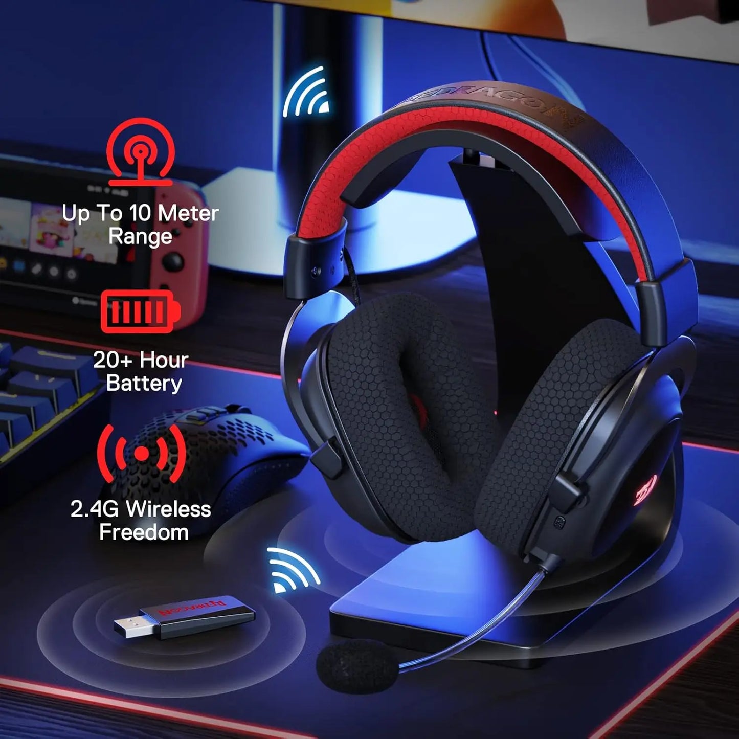 Redragon H510 Pro Zeus X Wireless Gaming Headset Multiplatform