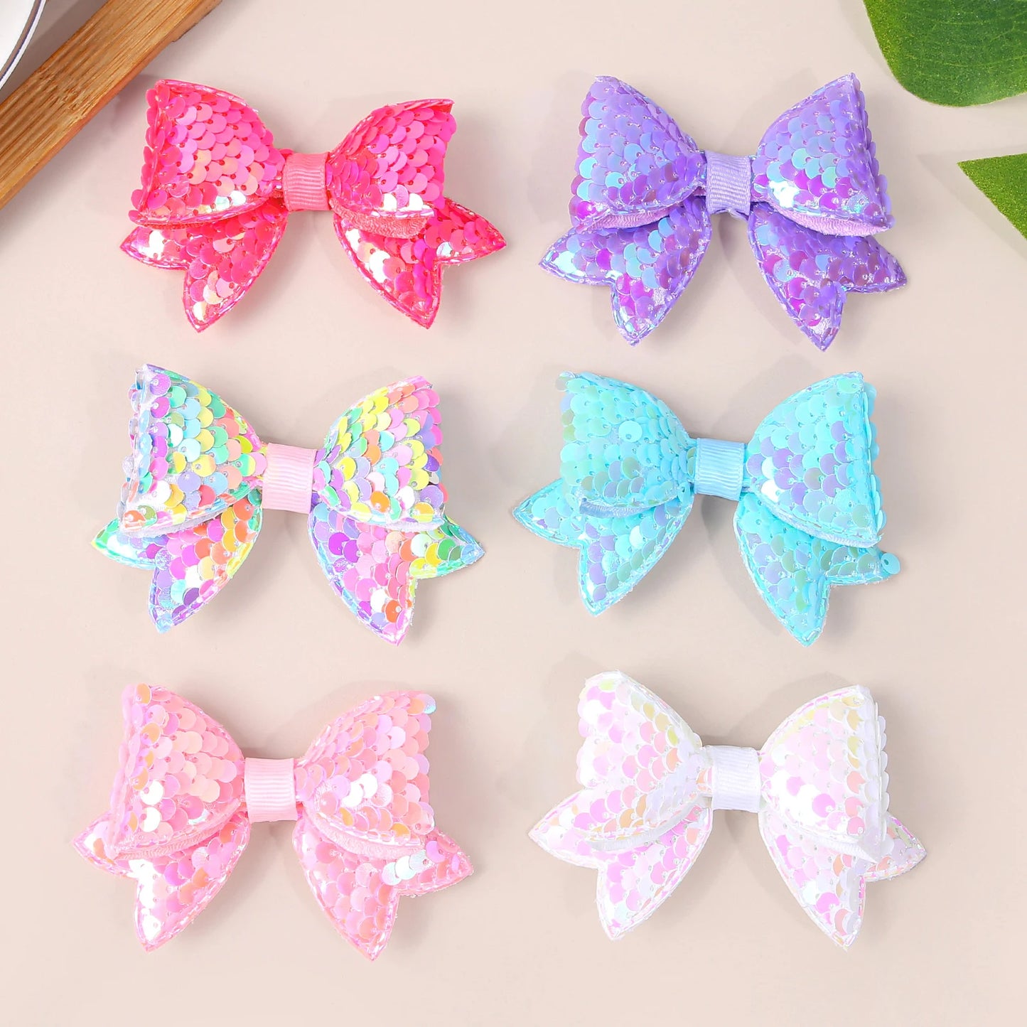 Sequin Hair Bows Clips For Girls Kids Hair Accessories