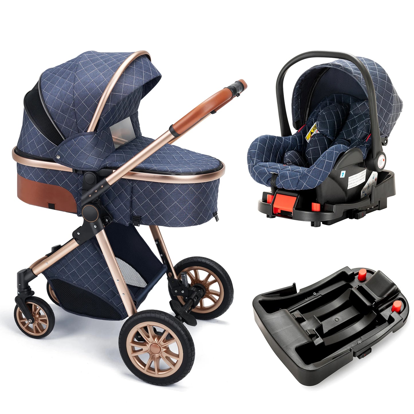 Luxury Baby Stroller High Landview 3 In 1 Pushchair