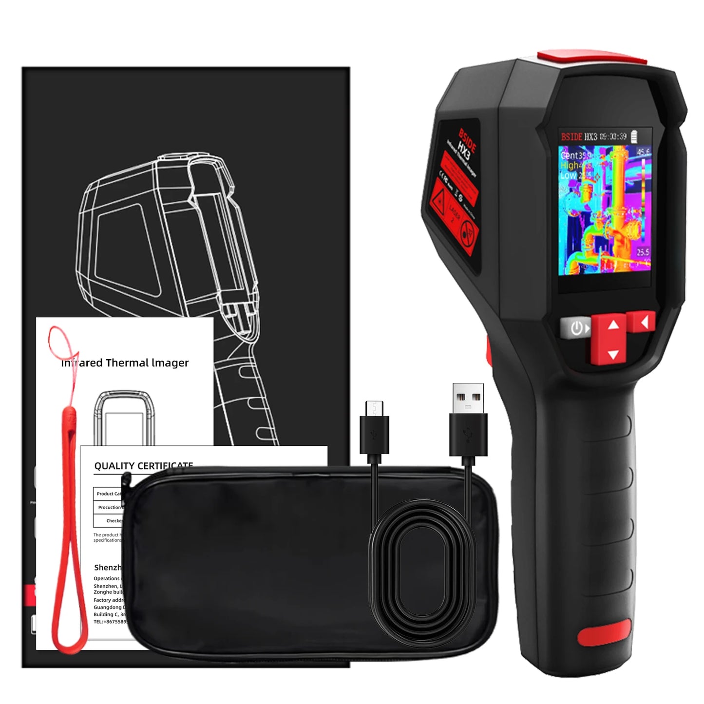 BSIDE HX1 Handheld Thermal Imager 240 By 240 Resolution PC Analysis Software