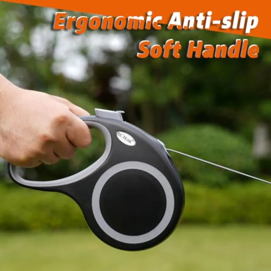 Retractable Dog Leash Heavy Duty Nylon Tape With One Hand Brake Pause