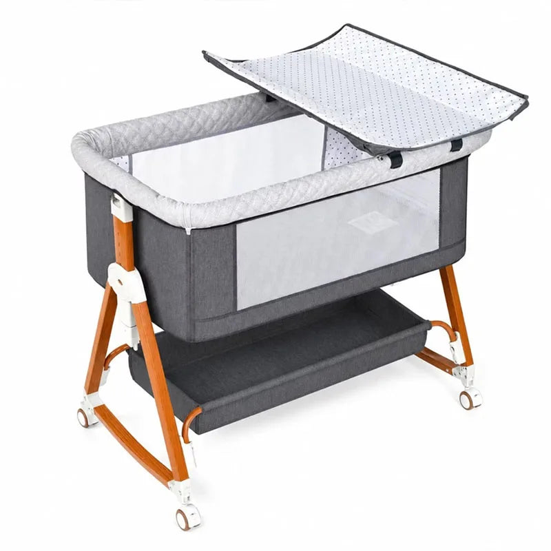 3-In-1 Baby Bassinet Bedside Sleeper With Diaper Changing Table