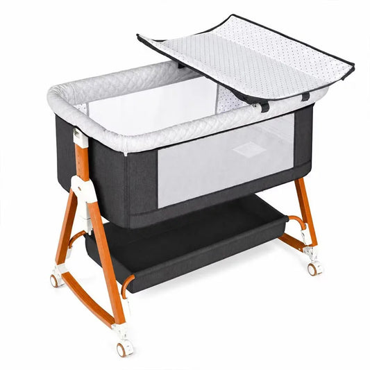 3-In-1 Baby Bassinet Bedside Sleeper With Diaper Changing Table