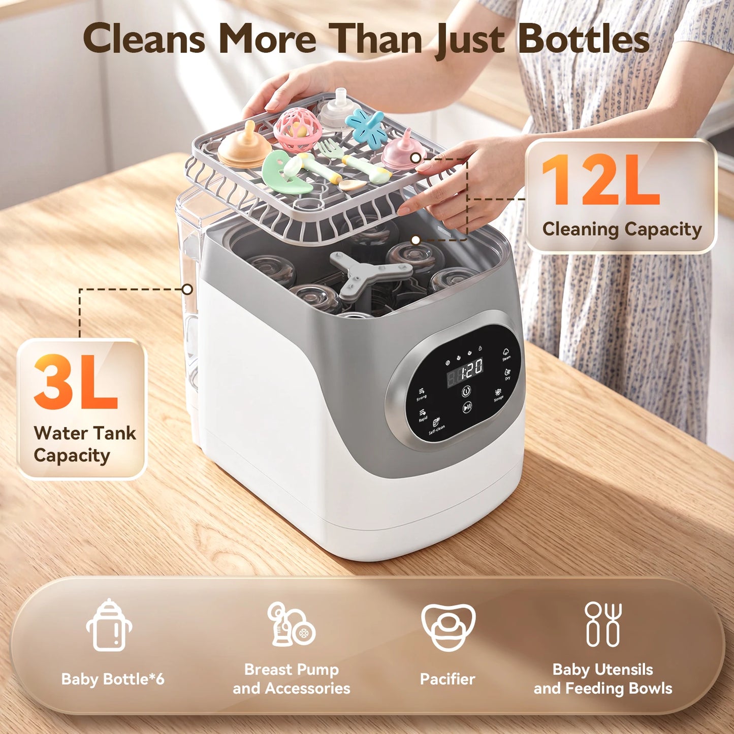 4 In 1 Baby Bottle Washer Sterilizer Dryer Electric System