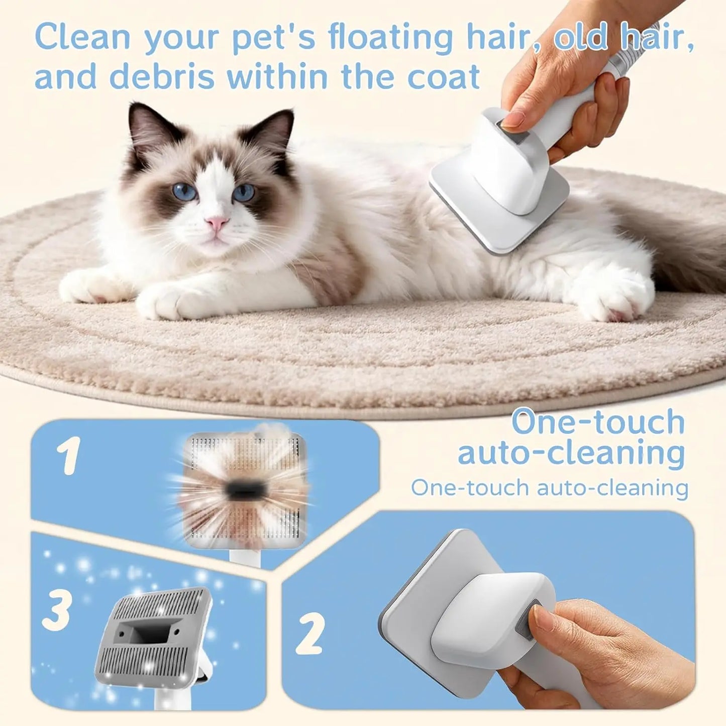Dog Grooming Vacuum Kit 7 In 1 Deshedding Tools Pet