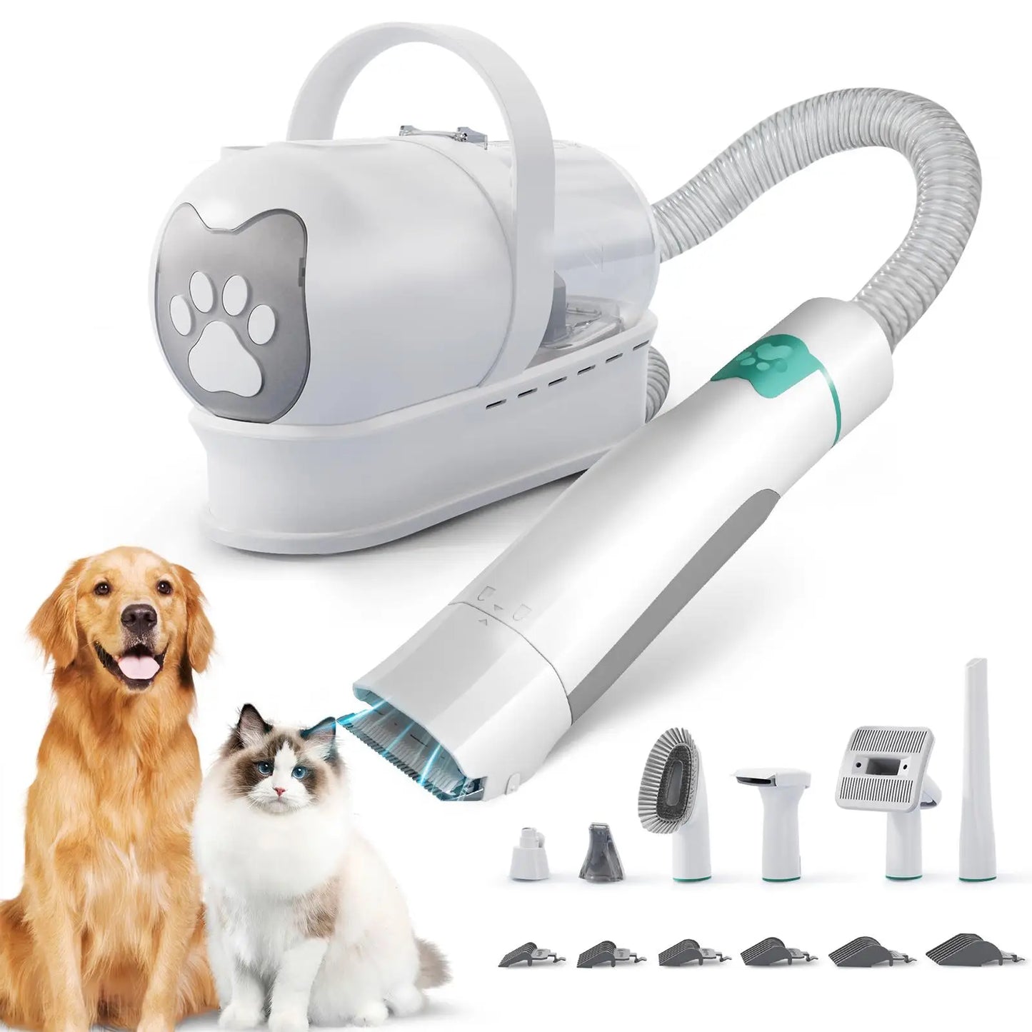 Dog Grooming Vacuum Kit 7 In 1 Deshedding Tools Pet