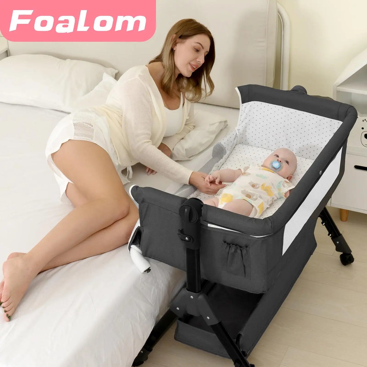 3 in 1 Baby Bassinet Bedside Sleeper Foldable Portable Cradle