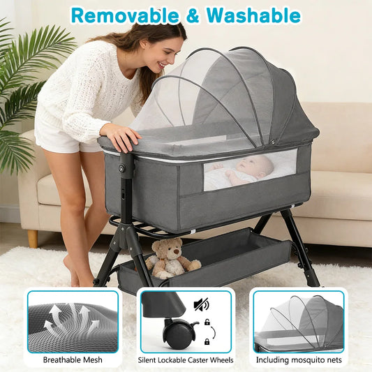 Portable 3 In 1 Baby Bassinet Bedside Sleeper Crib For Infants