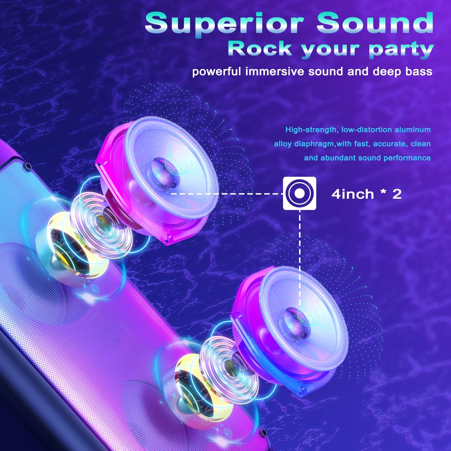 FanFun T10T Wireless Bluetooth Karaoke Speaker With Two Microphones