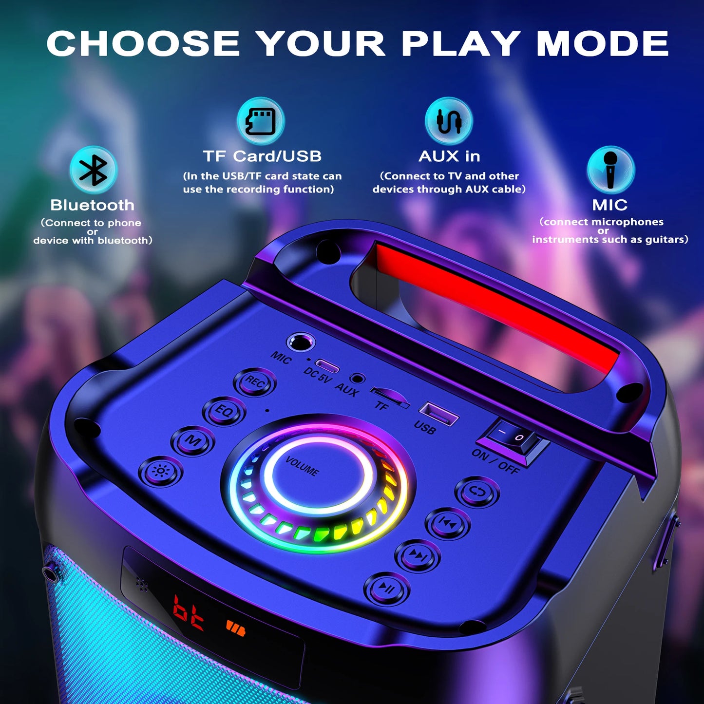 FanFun T10T Wireless Bluetooth Karaoke Speaker With Two Microphones