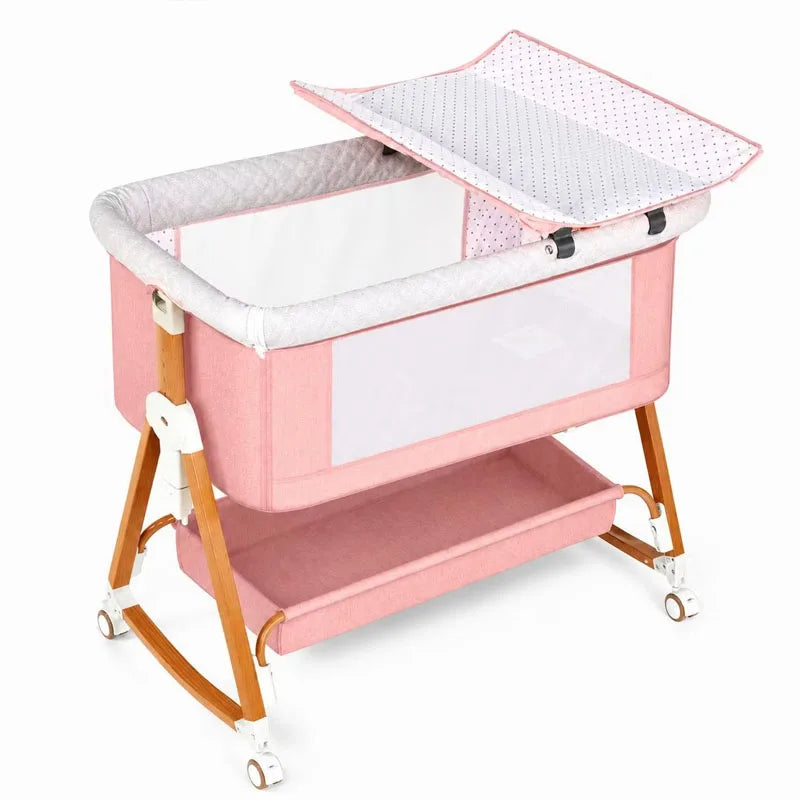 3-In-1 Baby Bassinet Bedside Sleeper With Diaper Changing Table