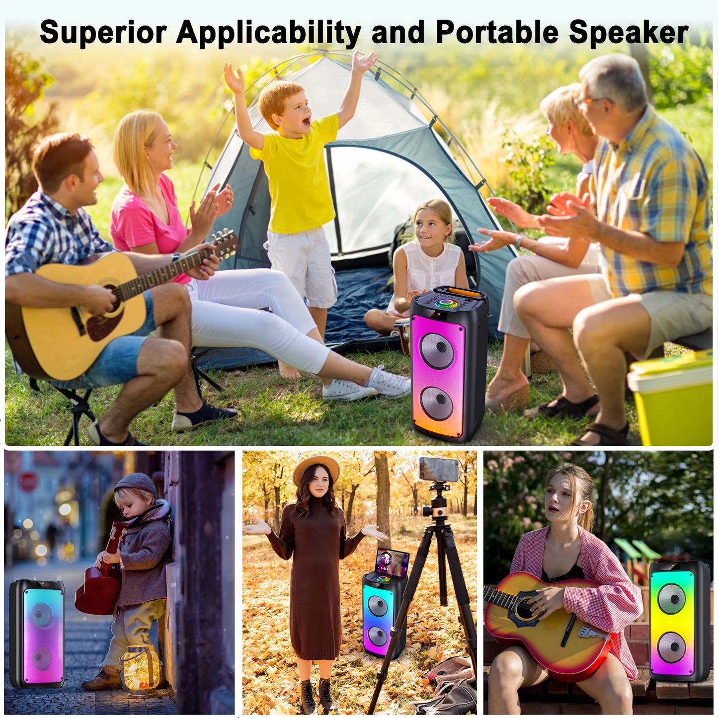 FanFun T10T Wireless Bluetooth Karaoke Speaker With Two Microphones