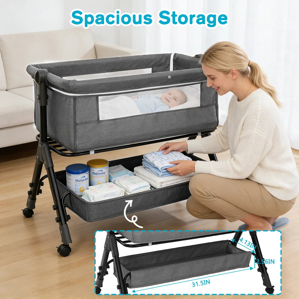 Portable 3 In 1 Baby Bassinet Bedside Sleeper Crib For Infants