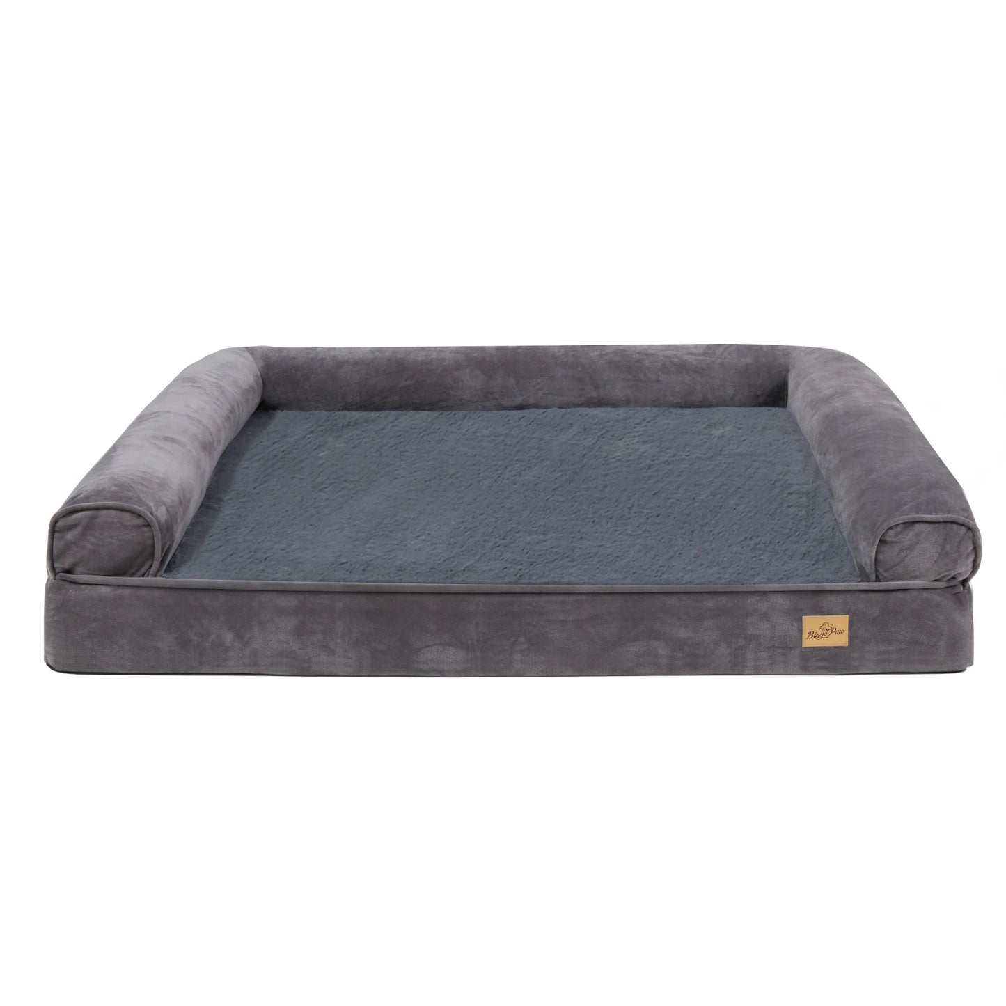 BINGOPAW Orthopedic Dog Bed With Bolster Washable Cover