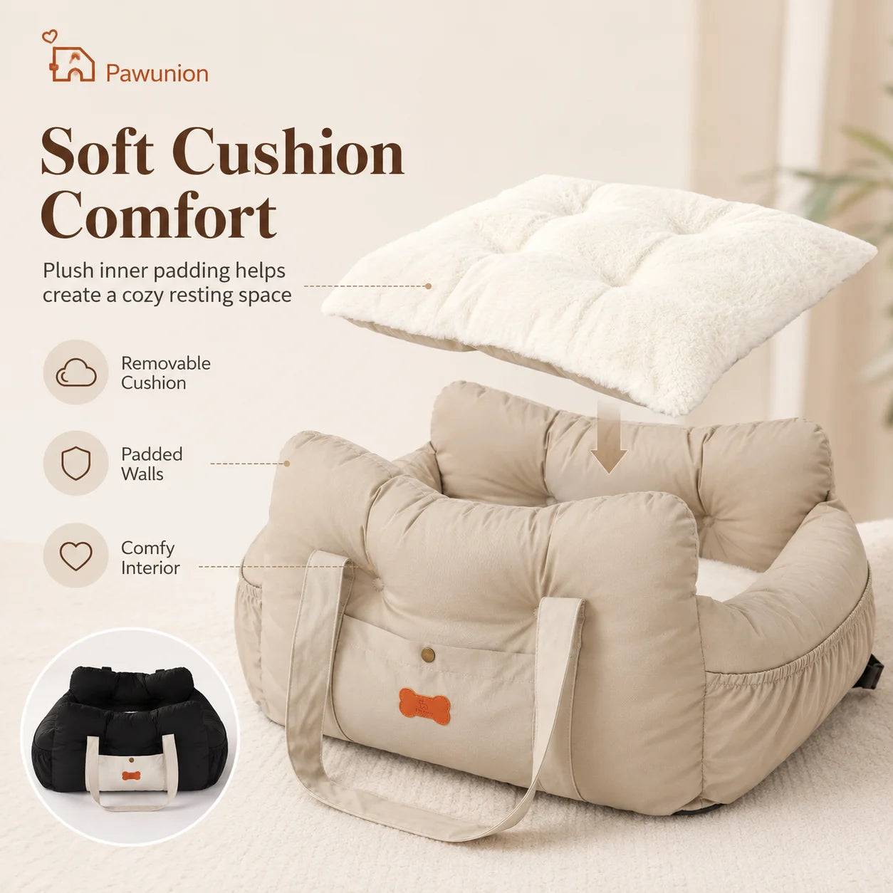 Dog Car Seat Booster For Small And Medium Dogs Plush