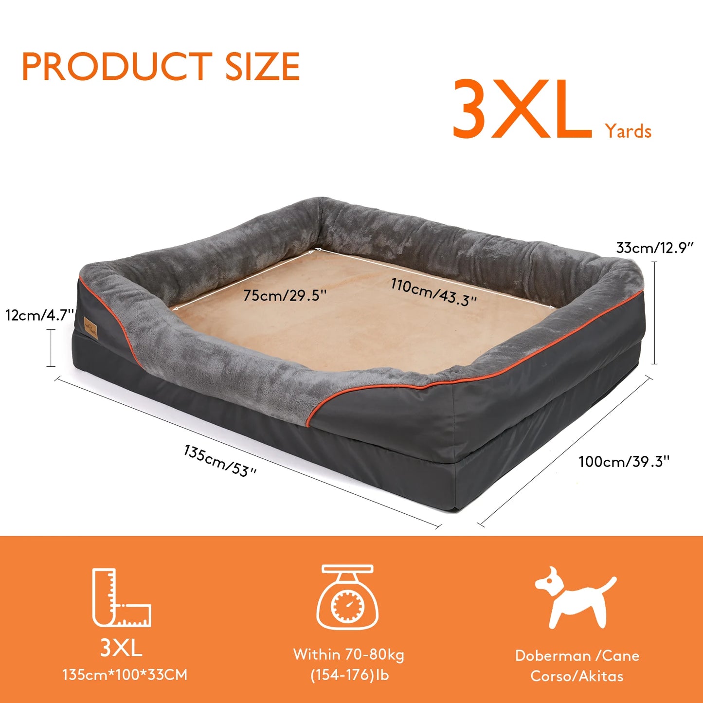 Bingopaw Anti Allergy Warm Fleece Dog Bed With Waterproof Removable Cover