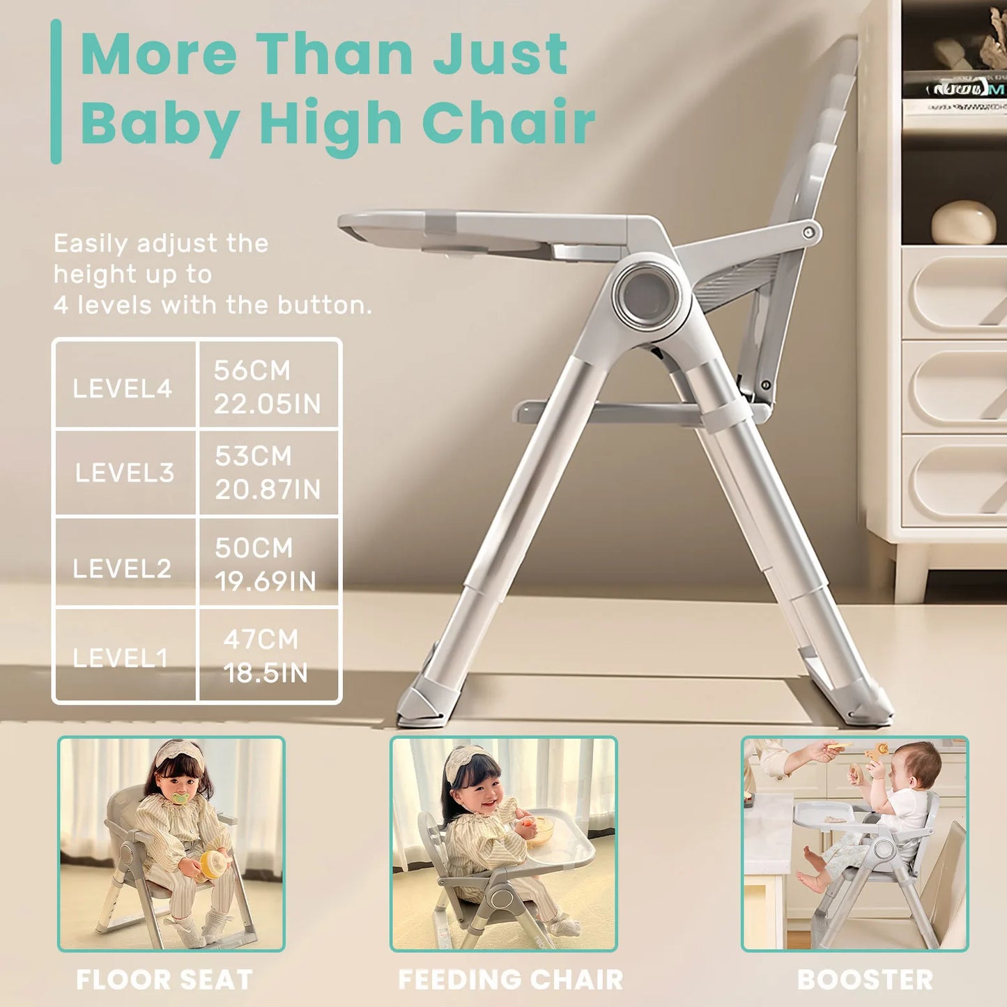Ubravoo Baby Folding Booster Seat High Chair For Toddlers