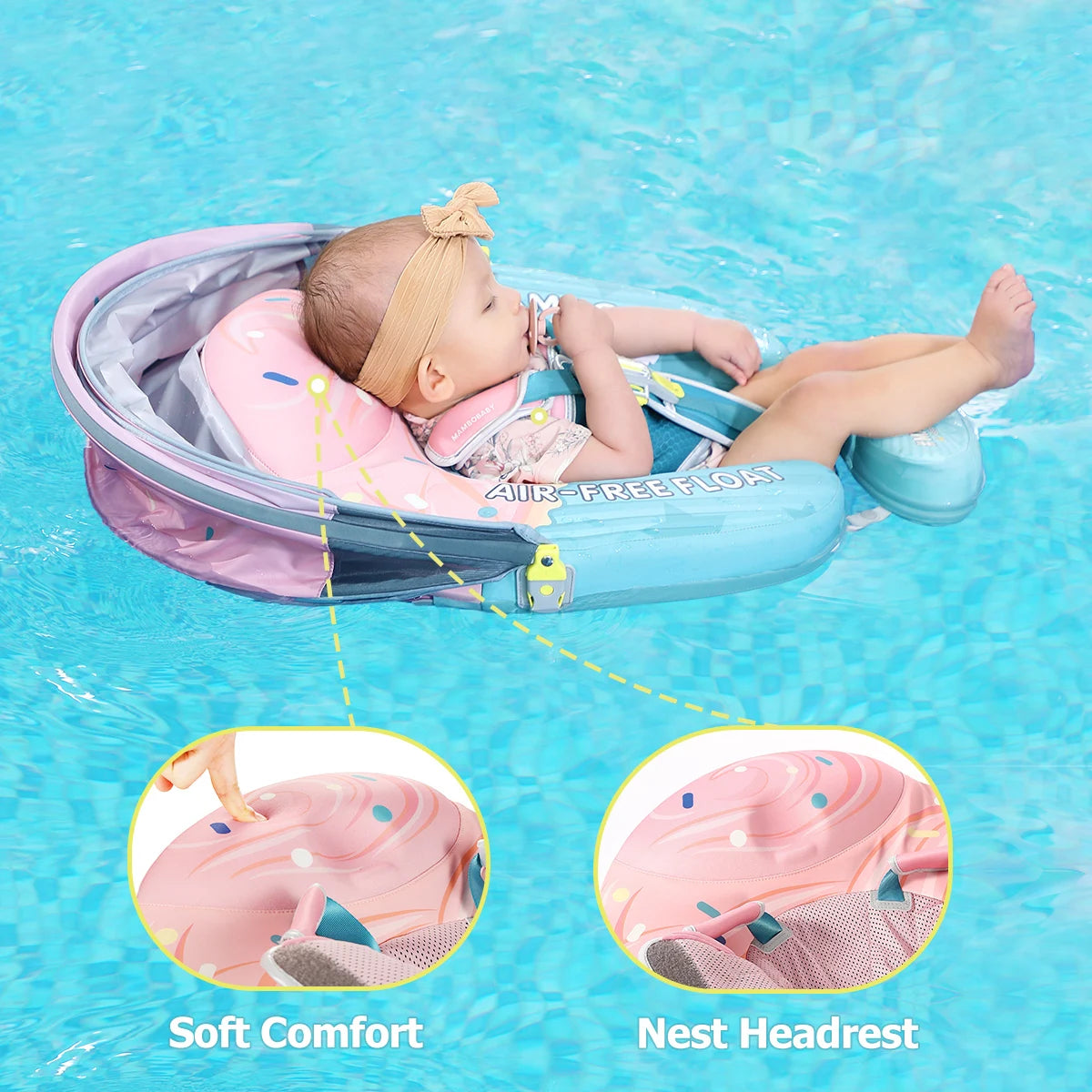 Mambobaby No Inflation Safe Harness Baby Pool Float
