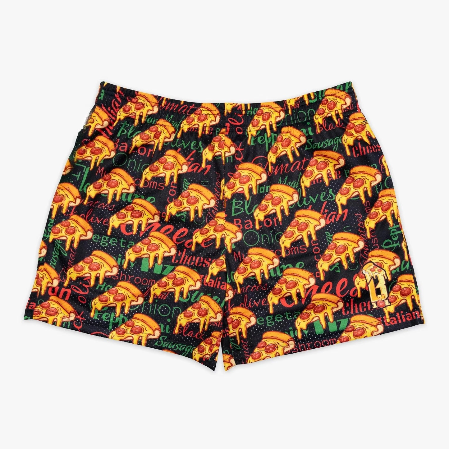 3D Pizza Print Quick Dry Beach Shorts Unisex Summer Wear