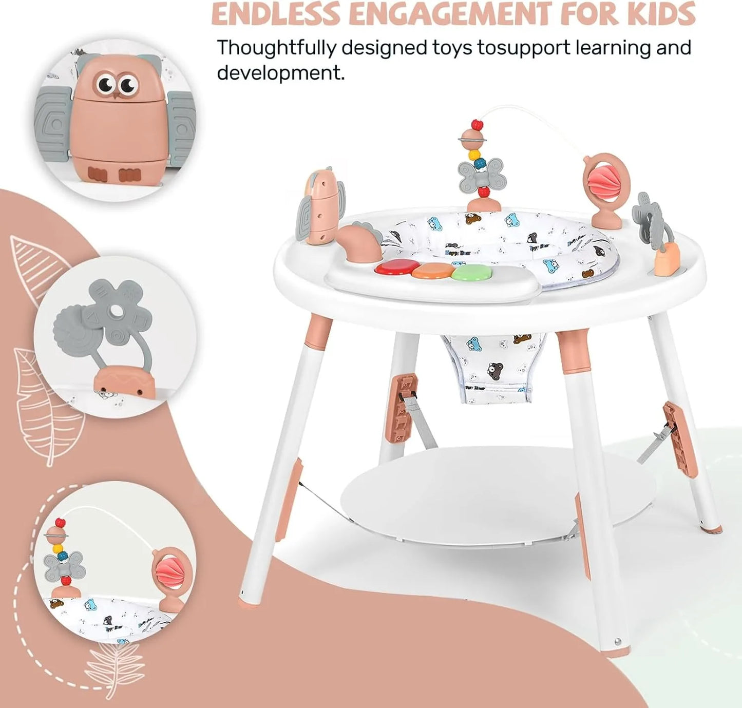 Ubravoo 3 In 1 Baby Activity Center With Detachable Toys
