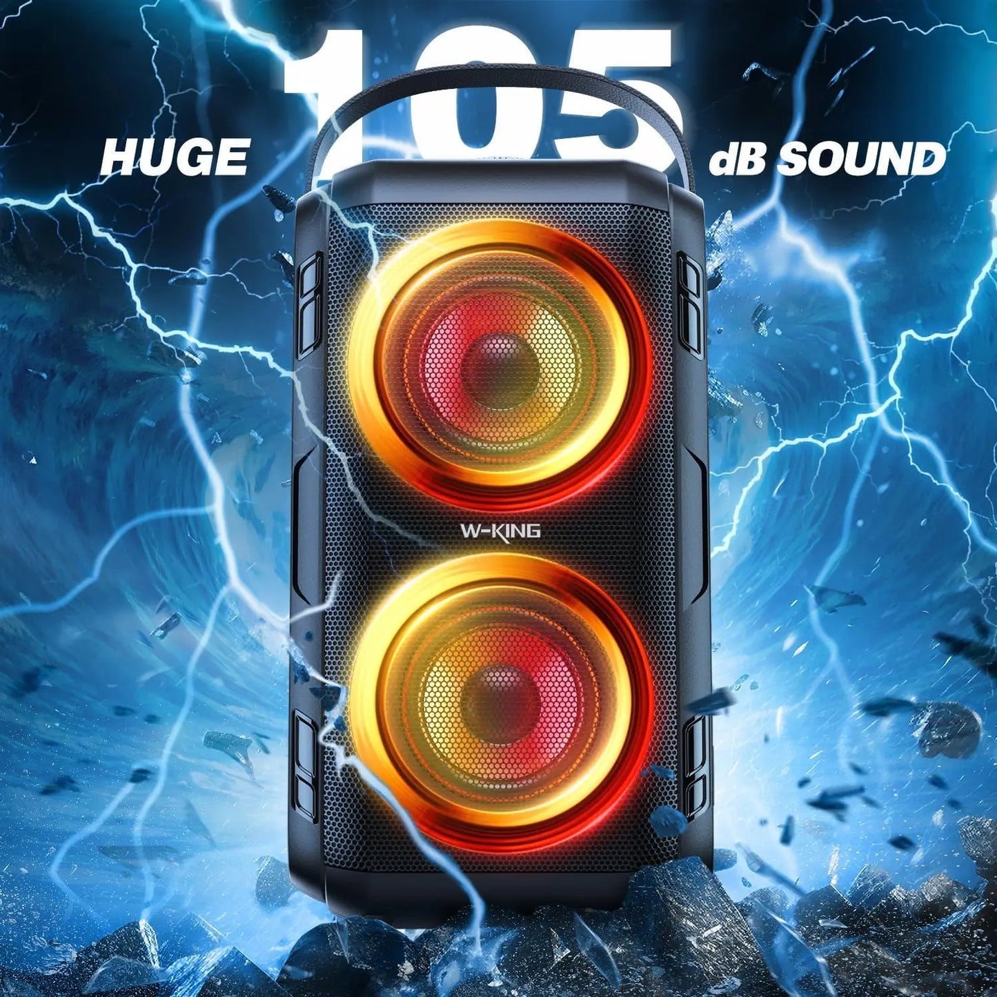 W-King T9-2 80W RMS Bluetooth Party Speaker Boombox