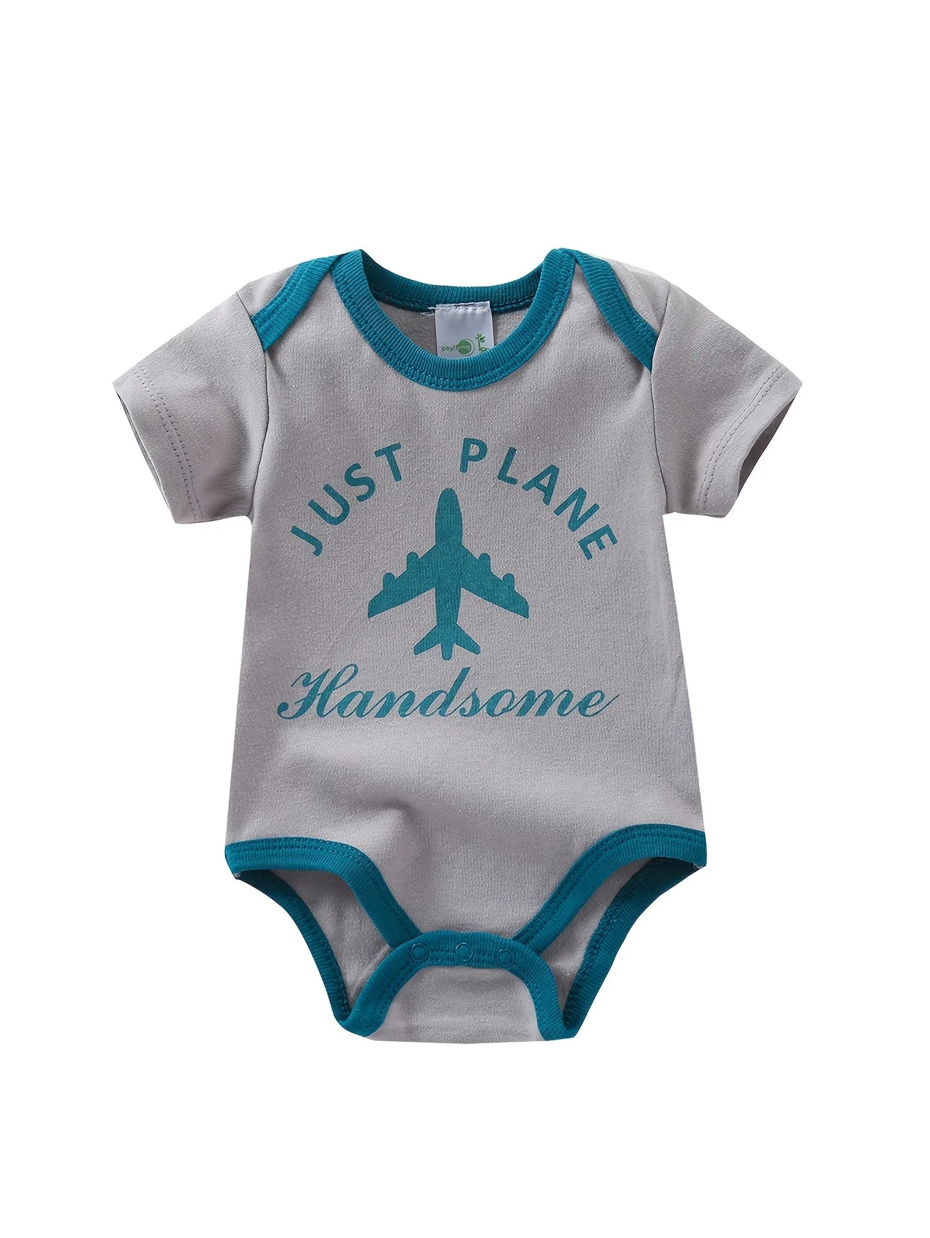 Baby Boy Five Piece Short Sleeve Triangle Rompers Set