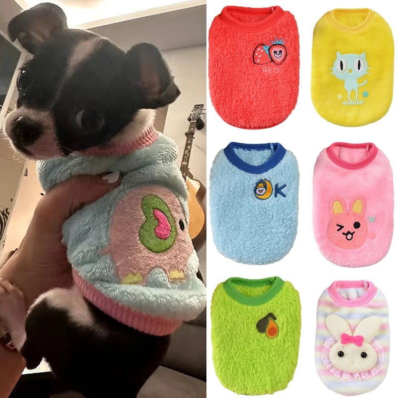 Cute Tea Cup Dog Sweater For Small Dogs Winter Fleece