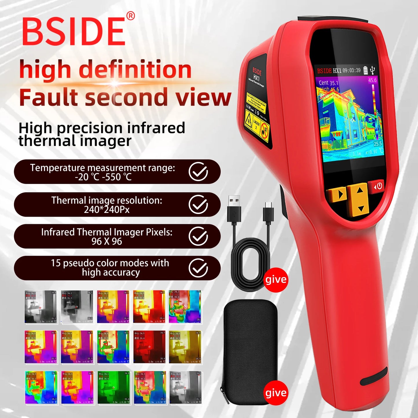 BSIDE HX1 Handheld Thermal Imager 240 By 240 Resolution PC Analysis Software