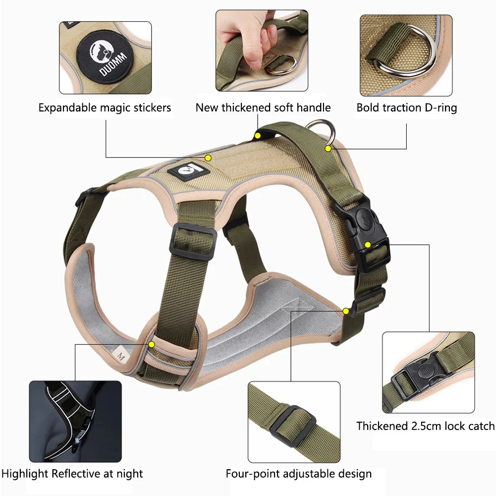 Reflective Dog Harness Oxford Cloth Adjustable Vest For Outdoor Walking