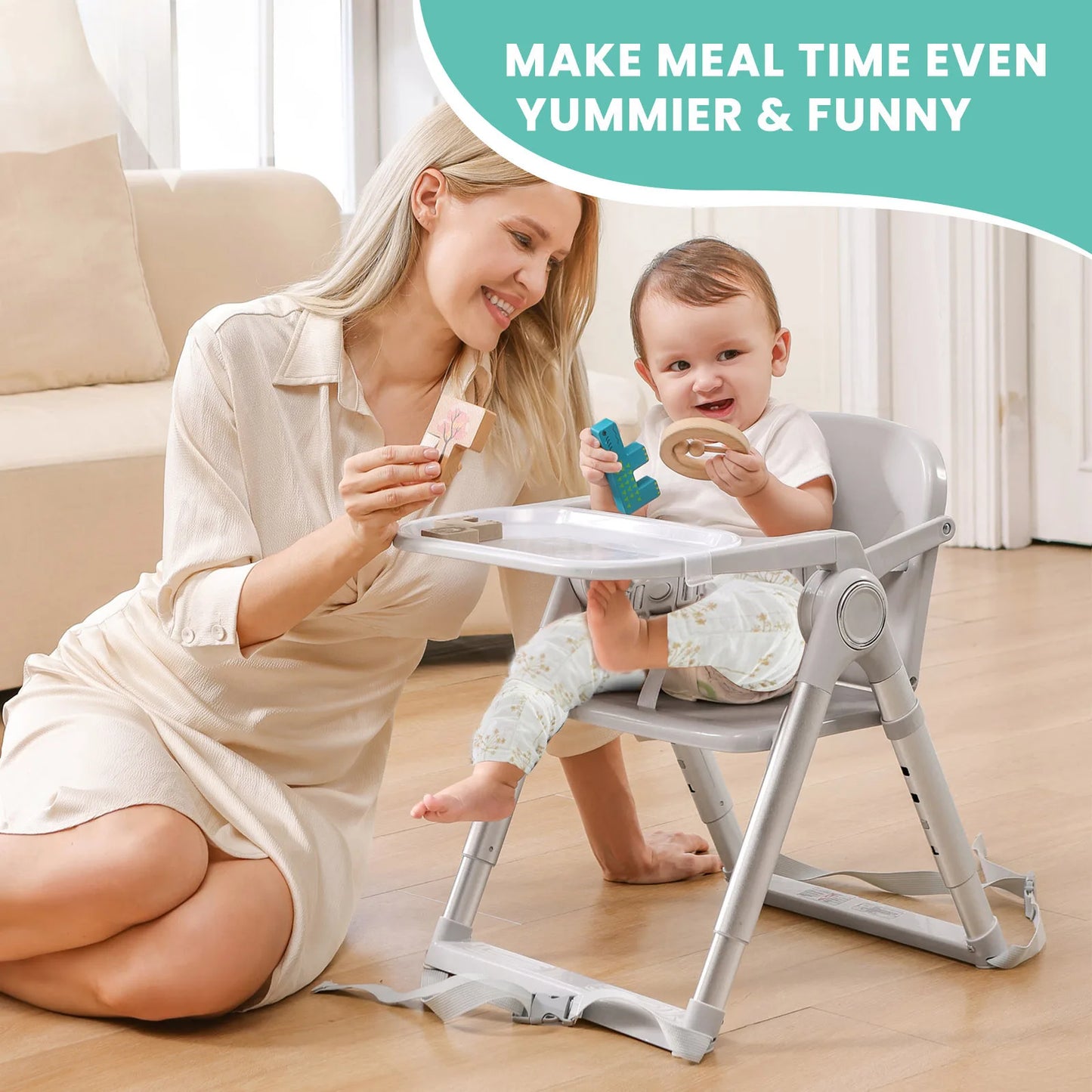 Ubravoo Baby Folding Booster Seat High Chair For Toddlers