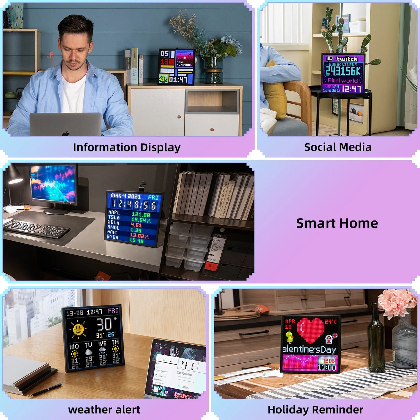 Divoom Pixoo 64 LED Panel for Pixel Art Display and WiFi