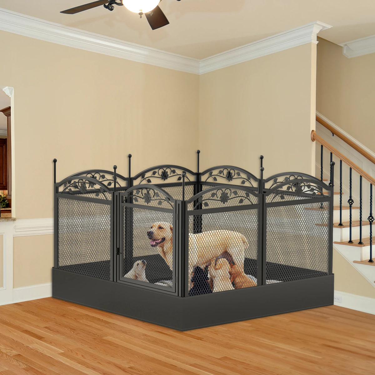 Bingopaw Heavy Duty Metal Dog Playpen For Training And Whelping