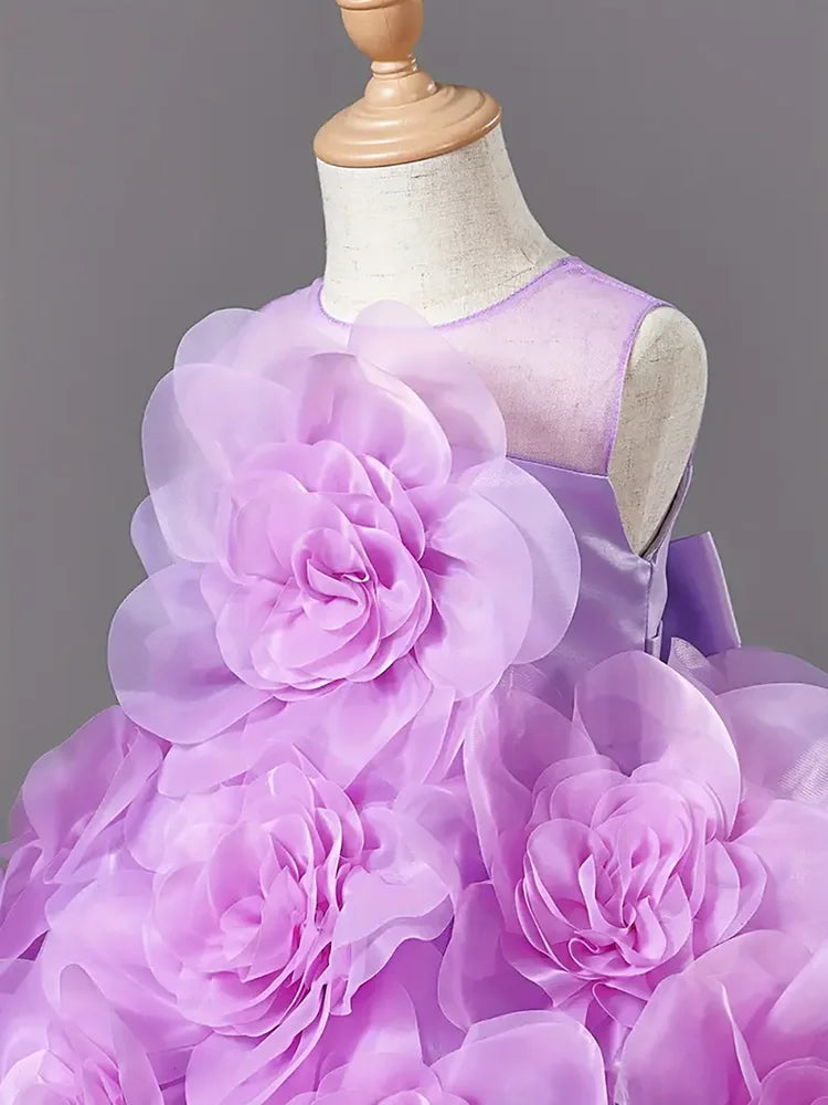 Girls Princess Dress Sleeveless Ball Gown For Elegant Parties