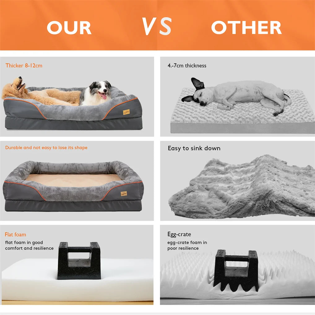 BORWART CN Orthopedic Memory Foam Dog Bed With Removable Cover