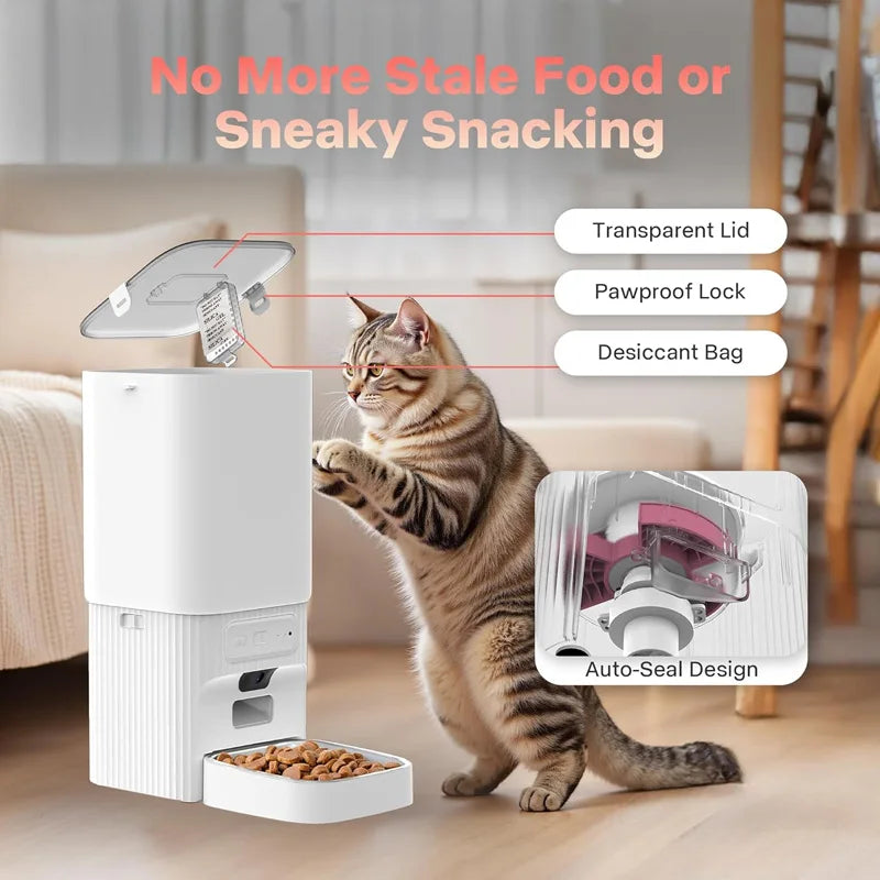 Nityers 7L Smart Automatic Pet Feeder With HD Camera Tuya App Control
