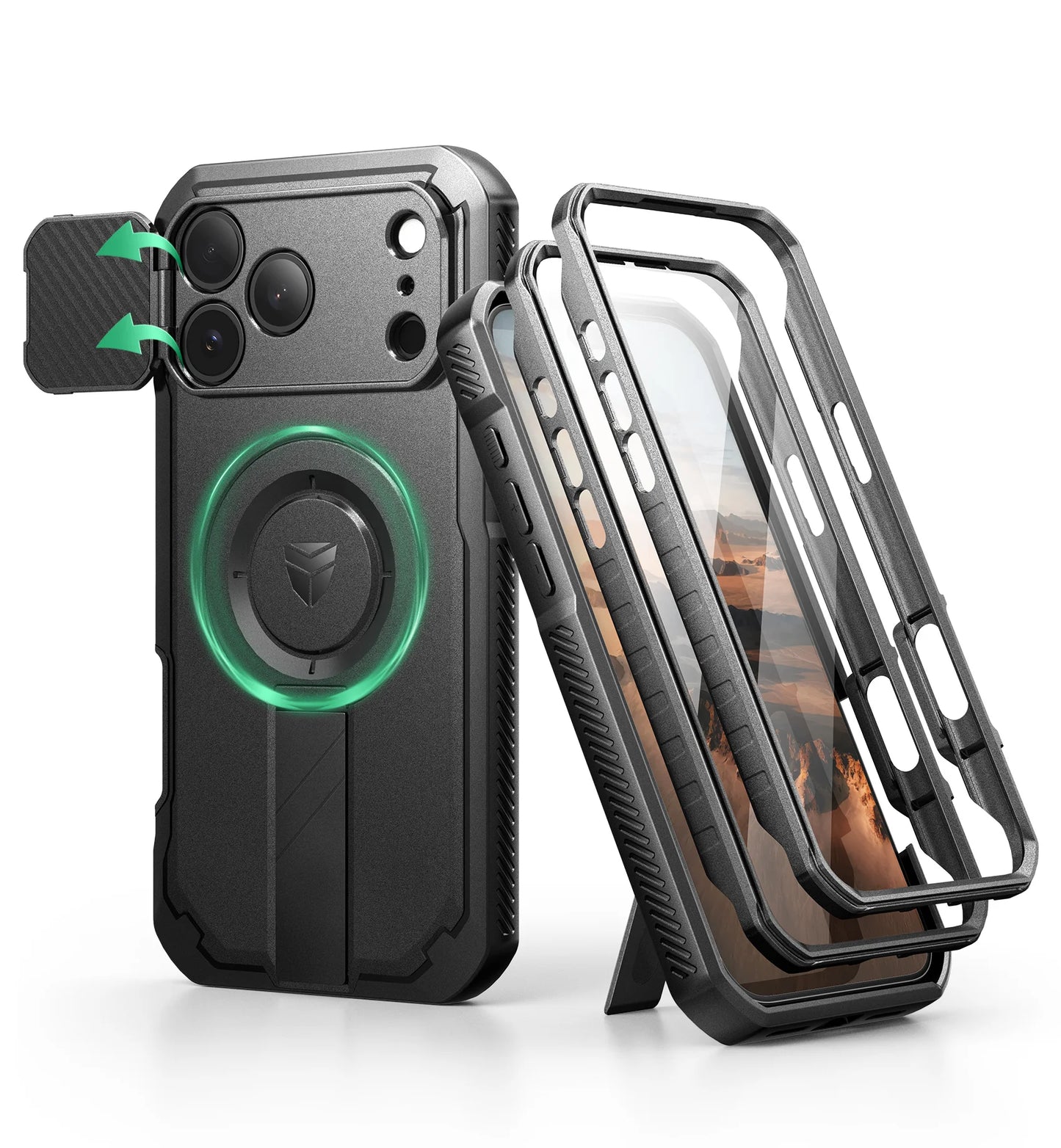 DEXNOR iPhone 17 Pro Max Case With Camera Cover And Kickstand MagSafe