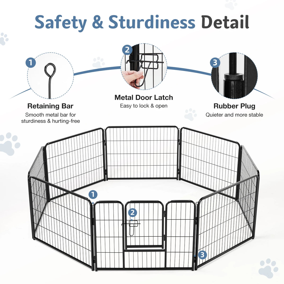 JHK Heavy Duty Metal Dog Playpen Foldable Pet Exercise Fence