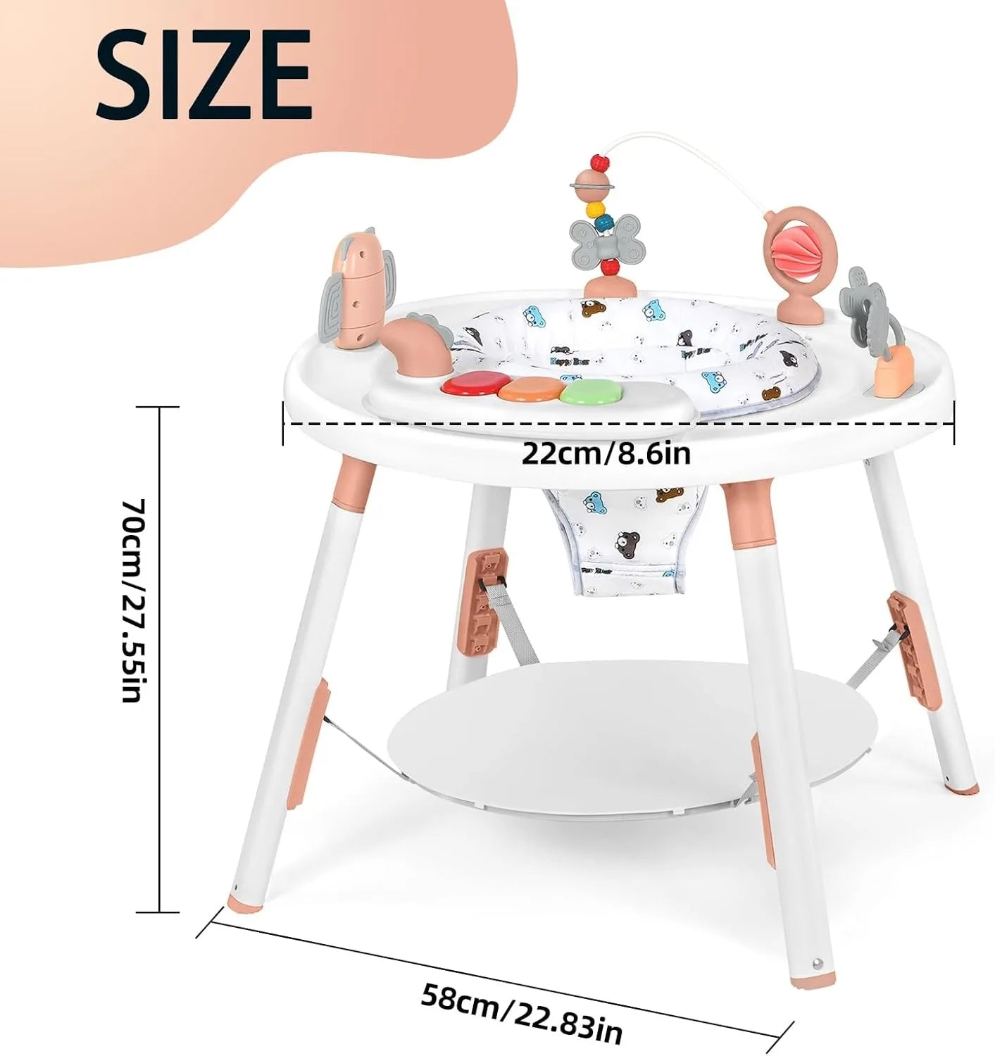 Ubravoo Baby 3-In-1 Activity Center With Detachable Toys