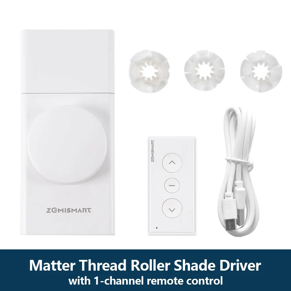 Zemismart Matter Thread Smart Roller Shade Driver Built In Battery