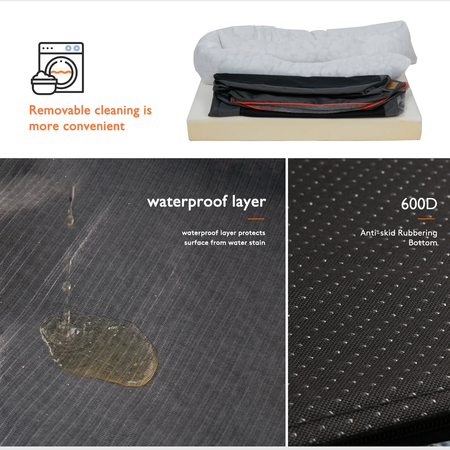 BINGOPAW Super Soft Orthopedic Foam Dog Bed With Cotton Bolster