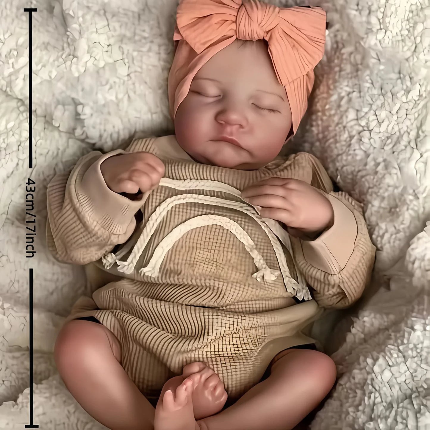 Lifelike Reborn Doll Hand Painted Vinyl Baby Doll With Veins