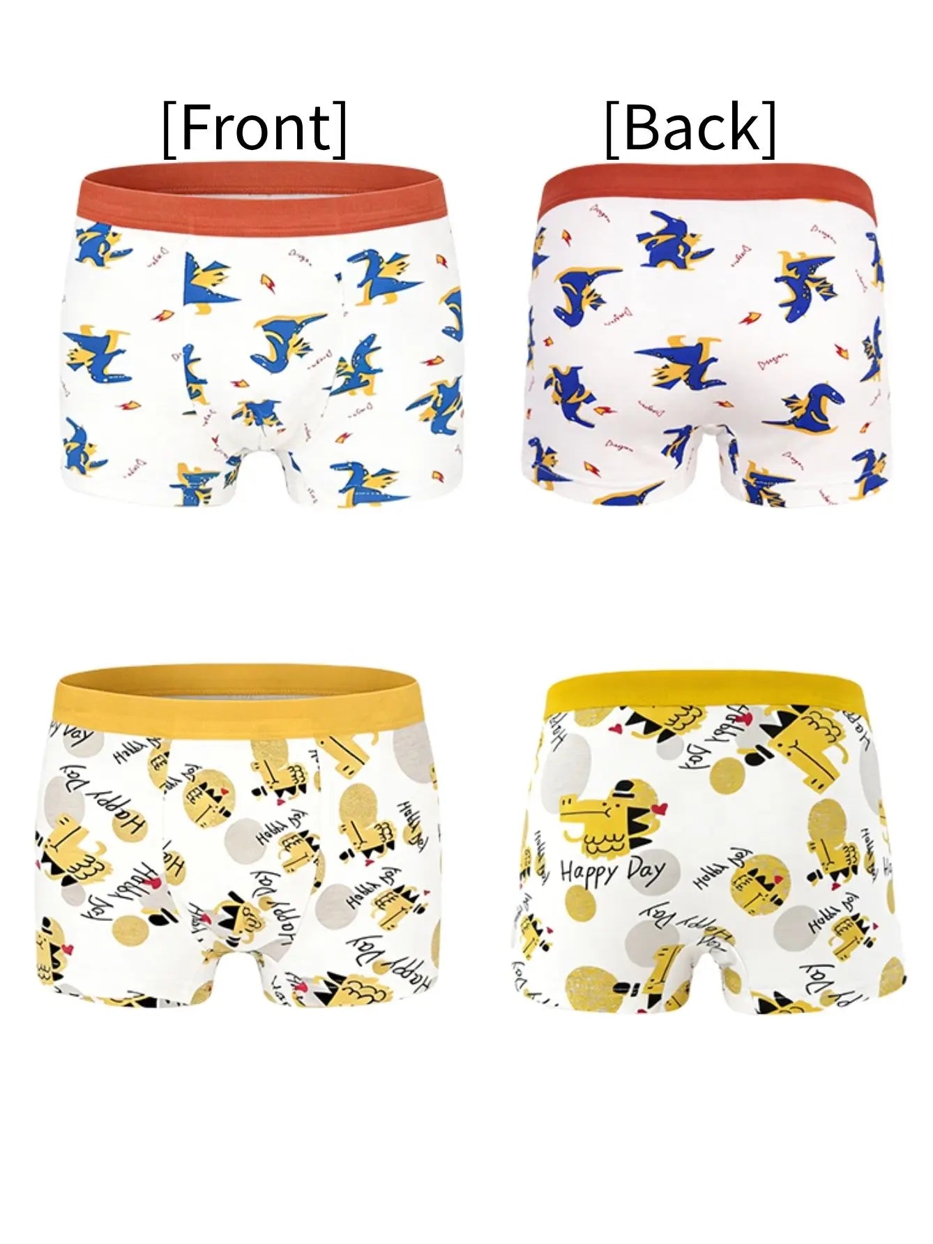 Kids Cotton Boxer Briefs 12 Pack Dino Print Undies