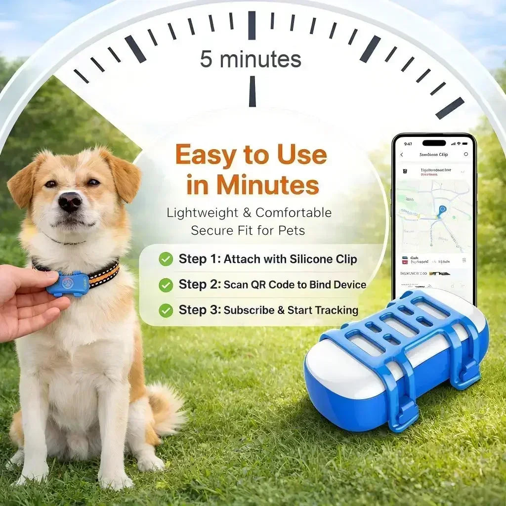 Wanwaytech 4G GPS Pet Tracker For Dogs With IP67 Waterproofing