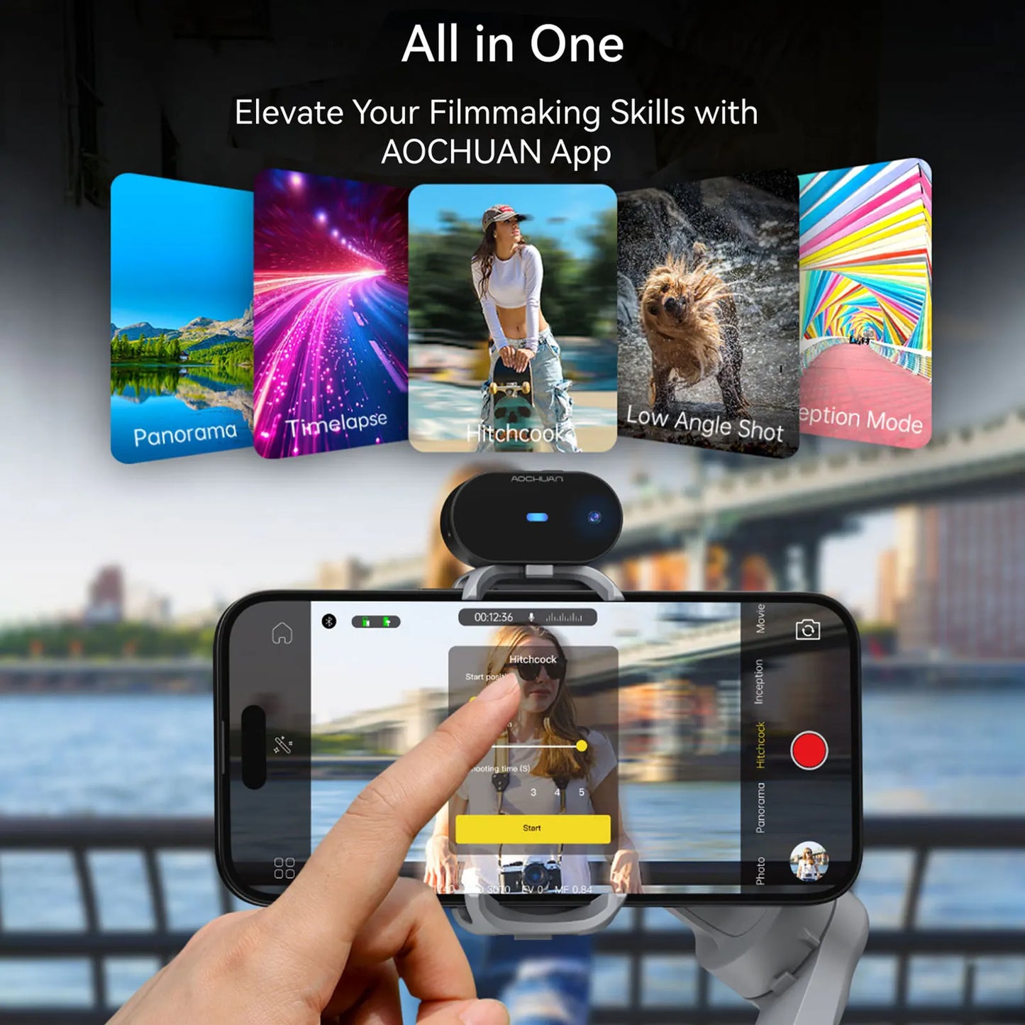 AOCHUAN Smart X Pro Gimbal Stabilizer For iPhone And Android