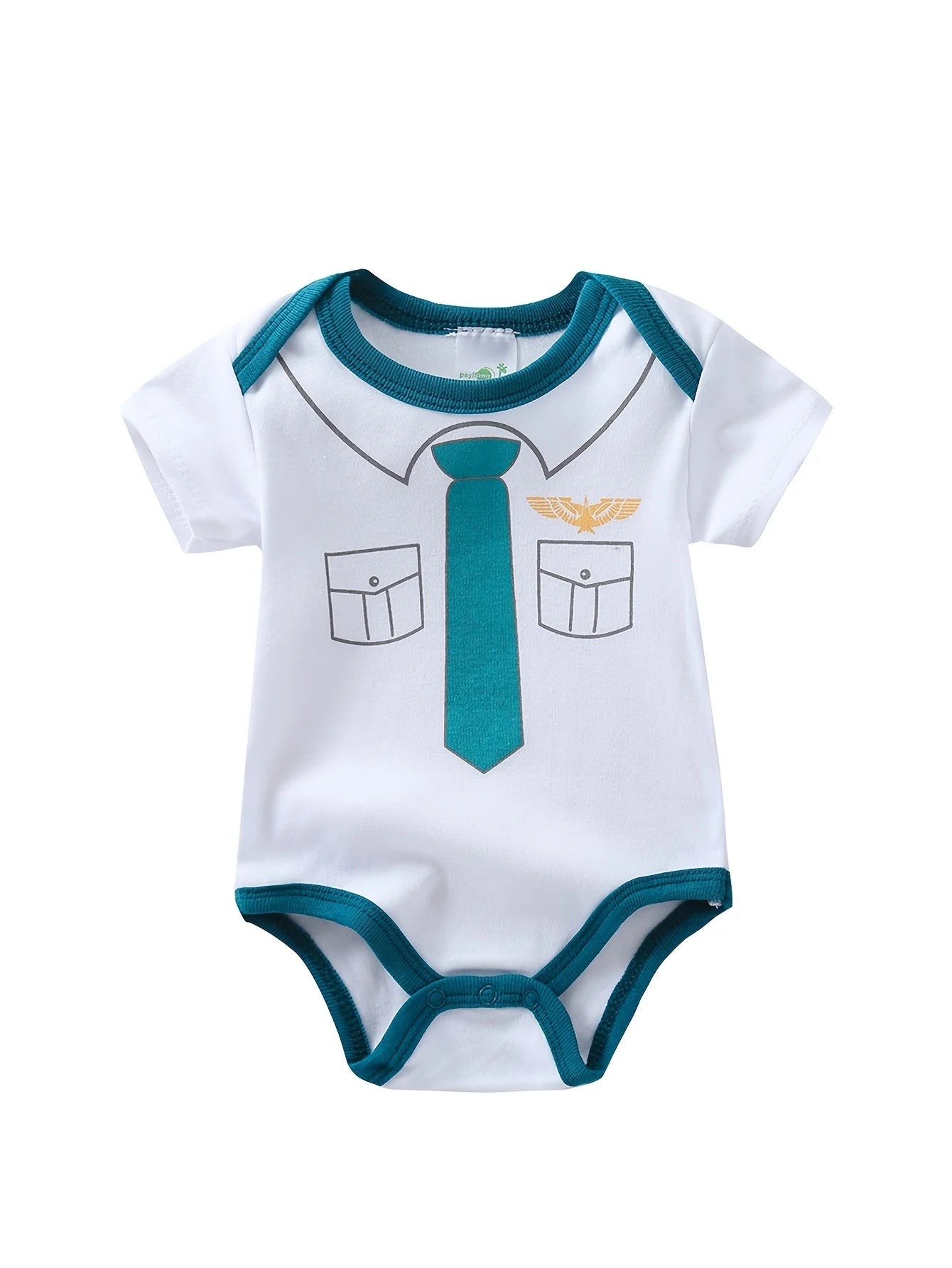 Baby Boy Five Piece Short Sleeve Triangle Rompers Set