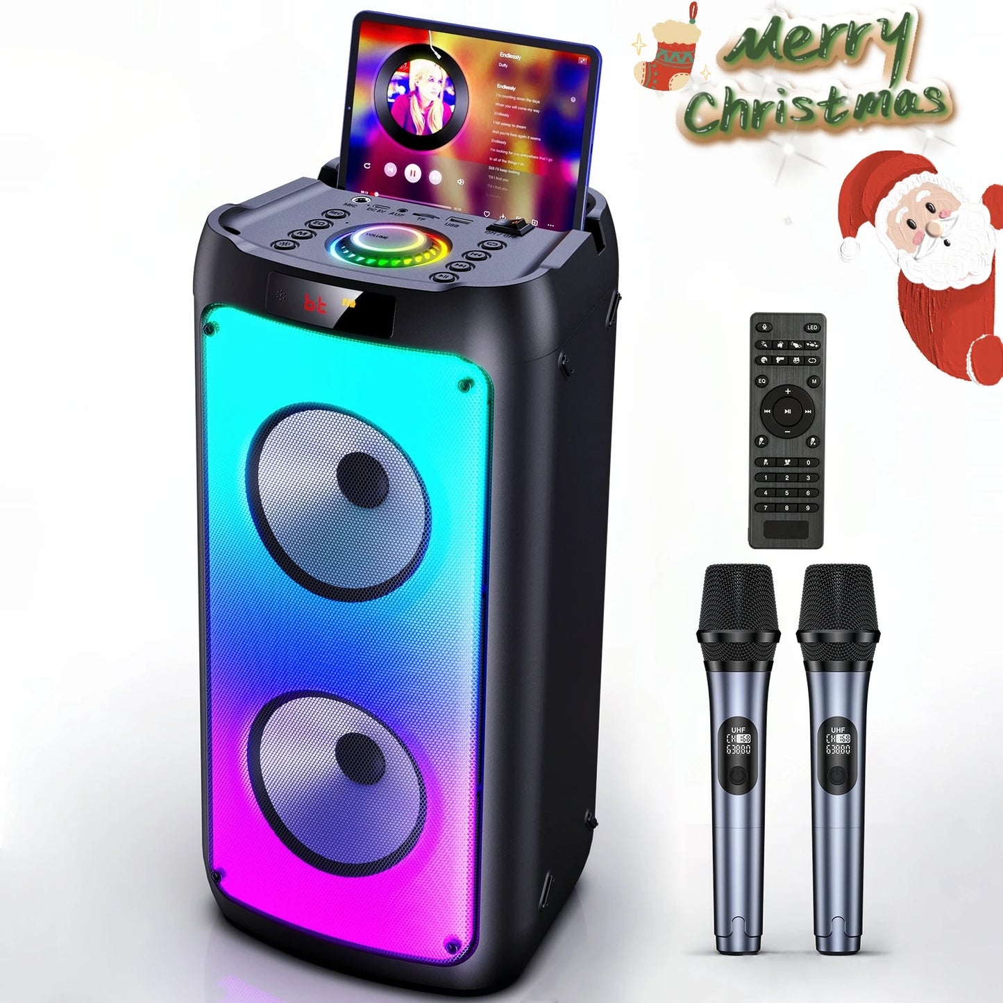 FanFun T10T Wireless Bluetooth Karaoke Speaker With Two Microphones