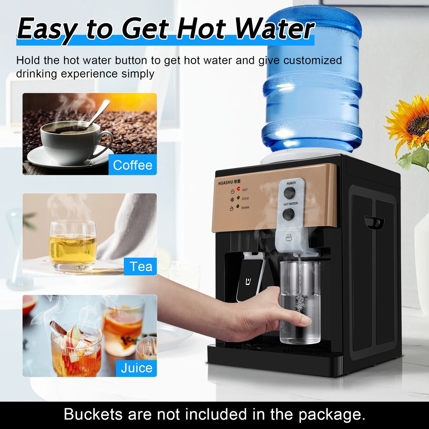 Top Loading Water Dispenser Hot Cold Warm 110V Stainless Tank