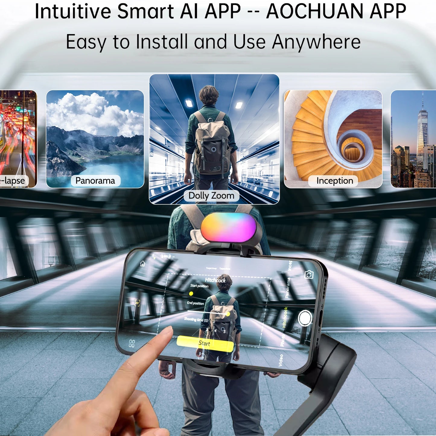 AOCHUAN Smart XE Gimbal Stabilizer for Smartphone Android 3 Axis