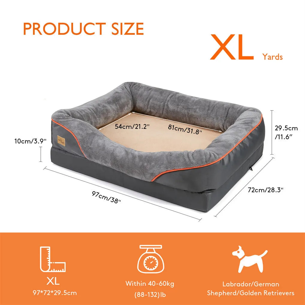 BORWART CN Orthopedic Memory Foam Dog Bed With Removable Cover