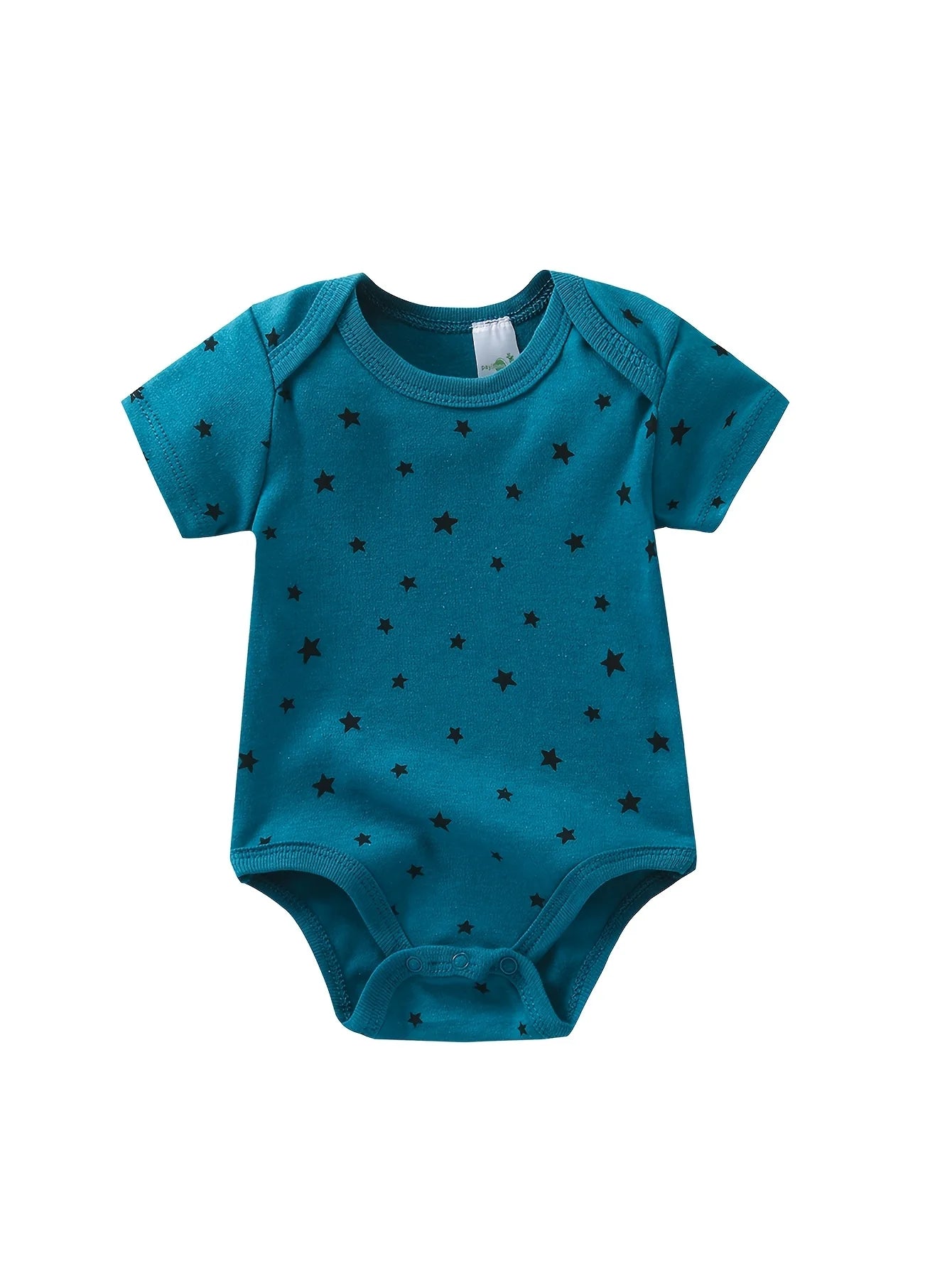 Baby Boy Five Piece Short Sleeve Triangle Rompers Set